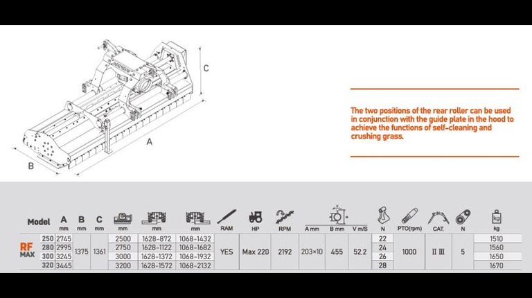 Mateng Klepelmaaier voor-achter Sideshift MAX 280